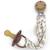 Attache sucette wood soft print Blanc, gris, rose 2 - vertbaudet enfant 