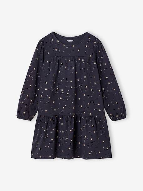 Robe fille imprimée étoiles brillantes anthracite 1 - vertbaudet enfant 