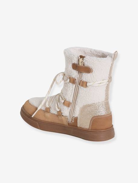 Baskets enfant fille synthétique fourrées camel 4 - vertbaudet enfant 