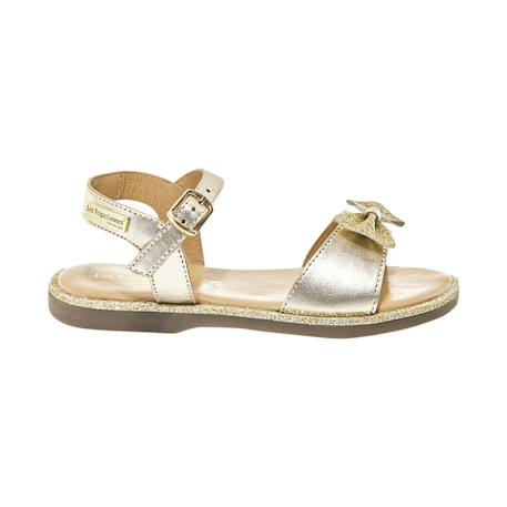 Sandales en cuir  à brides Or 1 - vertbaudet enfant 
