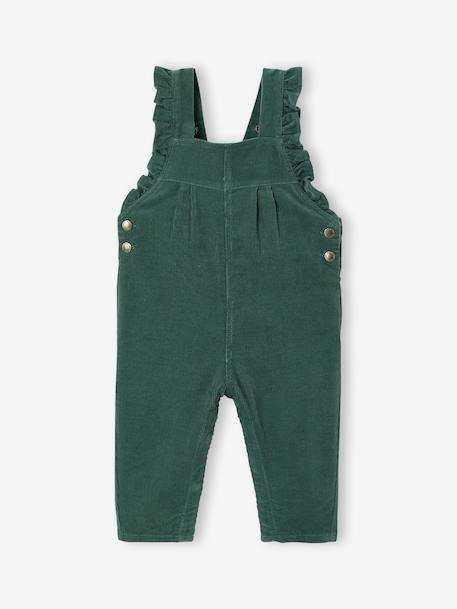 Salopette à volants bébé en velours prune+vert 5 - vertbaudet enfant 