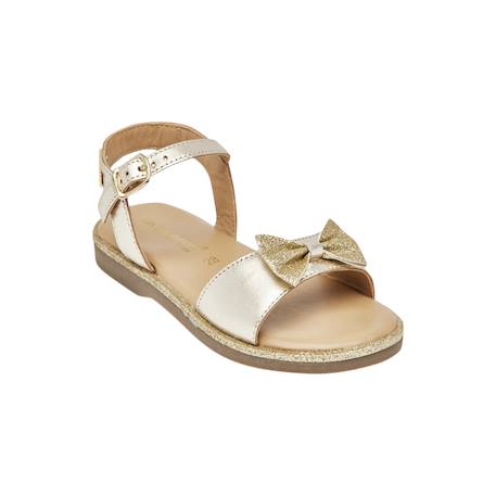 Sandales en cuir  à brides Or 3 - vertbaudet enfant 