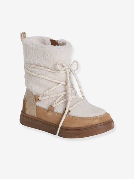 Baskets enfant fille synthétique fourrées camel 2 - vertbaudet enfant 