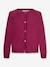Cardigan tricot fin Happy Girls Filles Boutons grenadine+marine 1 - vertbaudet enfant 