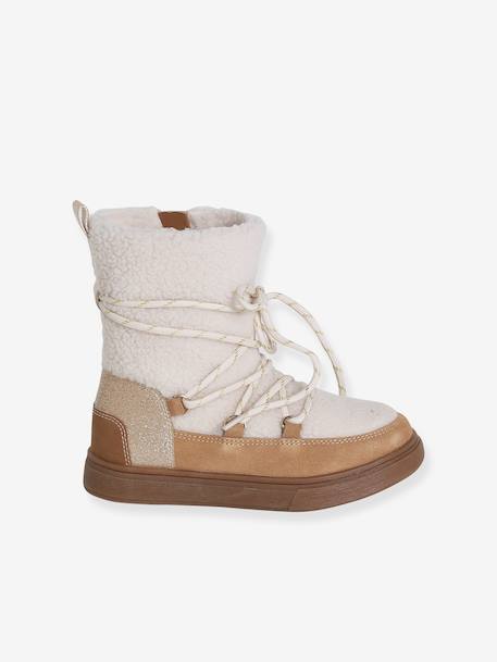 Baskets enfant fille synthétique fourrées camel 3 - vertbaudet enfant 