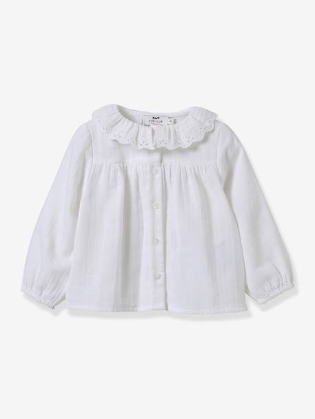 Blouse bébé en gaze de coton écru 1 - vertbaudet enfant 