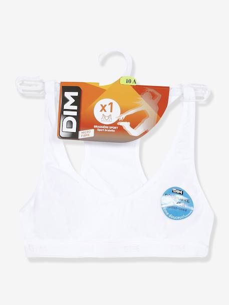 Brassière de sport Pocket Micro girl blanc 1 - vertbaudet enfant 