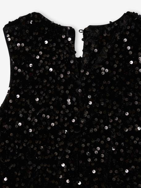 Combinaison fille bi-matière sequins et velours noir 5 - vertbaudet enfant 