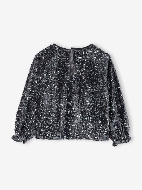 Blouse fille noël à sequins argent 2 - vertbaudet enfant 