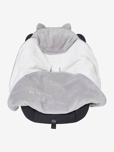 Plaid bébé à capuche en microfibre, doublé polaire gris 6 - vertbaudet enfant 