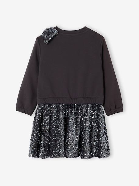 Robe fille noël à sequins effet 2 en 1 anthracite 2 - vertbaudet enfant 