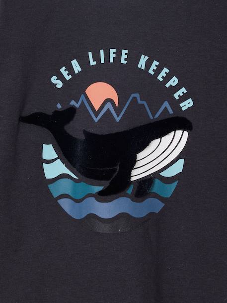 T-shirt garçon imprimé devant anthracite+écru 3 - vertbaudet enfant 