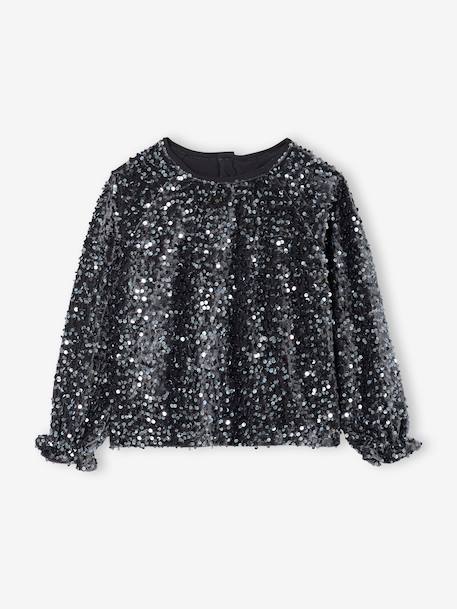 Blouse fille noël à sequins argent 1 - vertbaudet enfant 