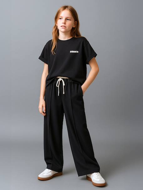 Pantalon large tailleur fille anthracite 2 - vertbaudet enfant 