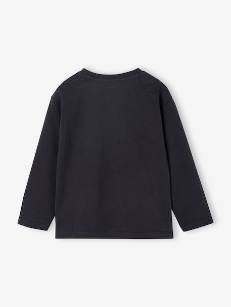 T-shirt garçon imprimé devant anthracite+écru 2 - vertbaudet enfant 