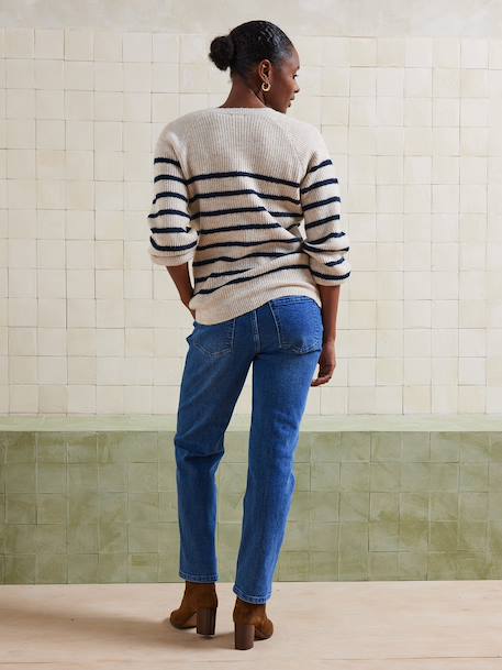 Jean de grossesse droit bandeau sans couture denim brut+denim gris+écru+stone 3 - vertbaudet enfant 