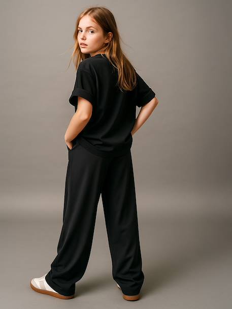 Pantalon large tailleur fille anthracite 6 - vertbaudet enfant 