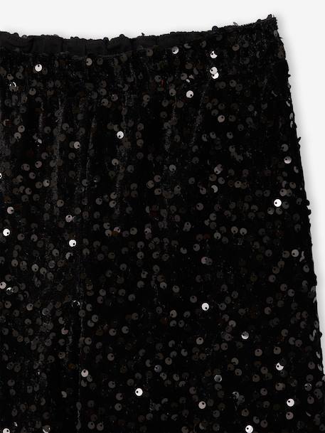 Pantalon fille noël large à sequins noir 3 - vertbaudet enfant 