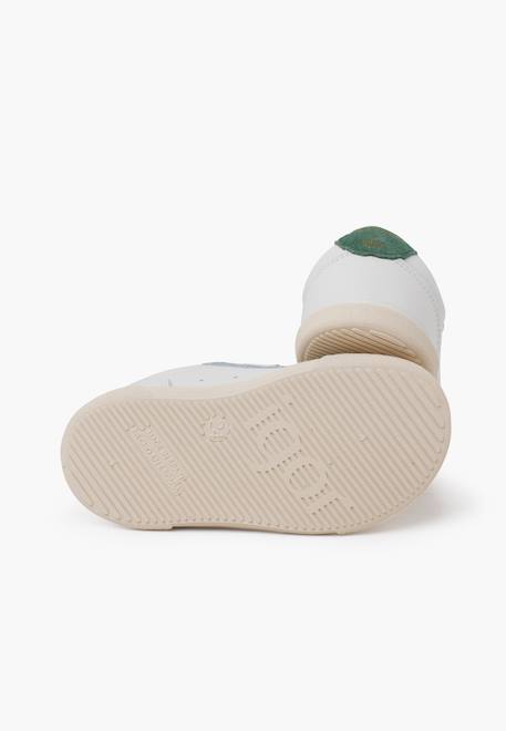 Baskets en cuir tennis barefoot Blanc+Bleu denim+Camel+Eucalyptus+Vieux rose 21 - vertbaudet enfant 