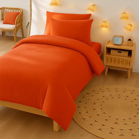 Housse de couette en coton bio Blanc+Fraise+Honey+Rose+Vert+Vichy 12 - vertbaudet enfant 
