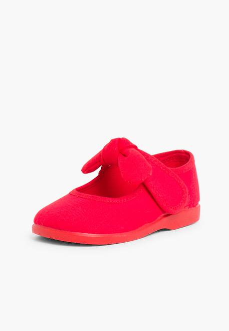 Babies en toile à scratch Blanc+Écru+Gris clair+Rouge 19 - vertbaudet enfant 