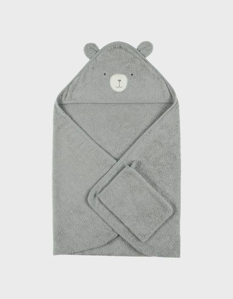 Cape de bain en éponge 75x75 cm Beige+Vert 10 - vertbaudet enfant 