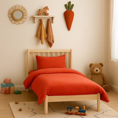 Housse de couette en coton bio Blanc+Fraise+Honey+Rose+Vert+Vichy 11 - vertbaudet enfant 