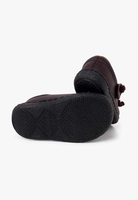 Baskets cuir lavable lacets élastiques Blanc+Bleu marine+Marron 15 - vertbaudet enfant 