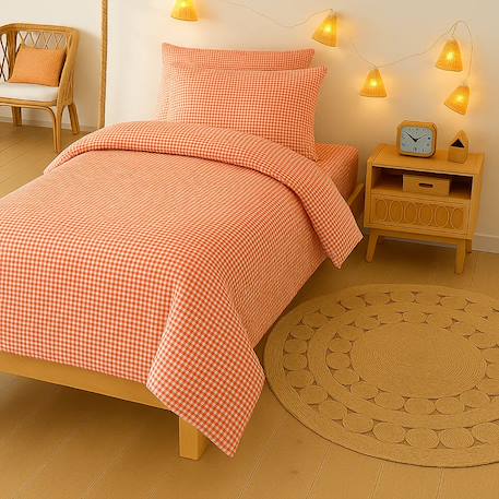 Housse de couette en coton bio Blanc+Fraise+Honey+Rose+Vert+Vichy 36 - vertbaudet enfant 