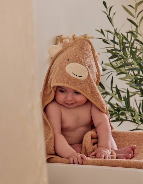 Cape de bain en éponge 75x75 cm Beige+Vert 3 - vertbaudet enfant 