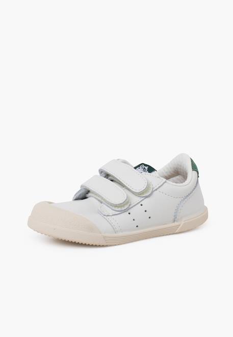 Baskets en cuir tennis barefoot Blanc+Bleu denim+Camel+Eucalyptus+Vieux rose 20 - vertbaudet enfant 