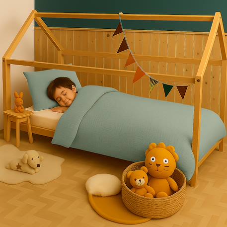 Housse de couette en coton bio Blanc+Fraise+Honey+Rose+Vert+Vichy 28 - vertbaudet enfant 