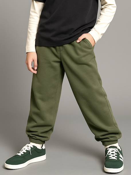 Pantalon garçon oversize en molleton kaki 1 - vertbaudet enfant 