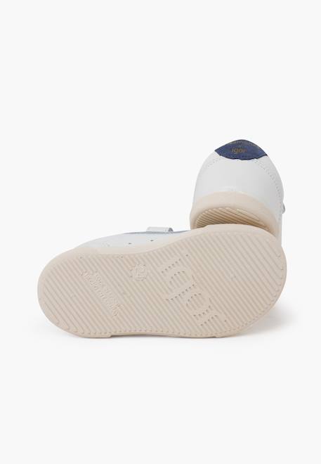 Baskets en cuir tennis barefoot Blanc+Bleu denim+Camel+Eucalyptus+Vieux rose 9 - vertbaudet enfant 