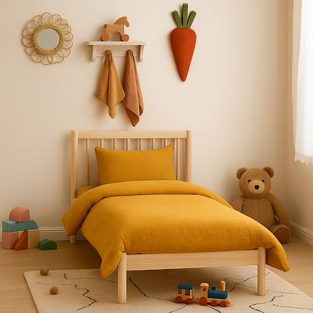 Housse de couette en coton bio Blanc+Fraise+Honey+Rose+Vert+Vichy 18 - vertbaudet enfant 