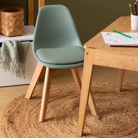 Chaise enfant - baya Blanc+Rose+Vert clair 12 - vertbaudet enfant 