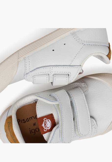 Baskets en cuir tennis barefoot Blanc+Bleu denim+Camel+Eucalyptus+Vieux rose 18 - vertbaudet enfant 