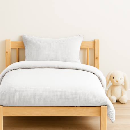 Housse de couette en coton bio Blanc+Fraise+Honey+Rose+Vert+Vichy 3 - vertbaudet enfant 