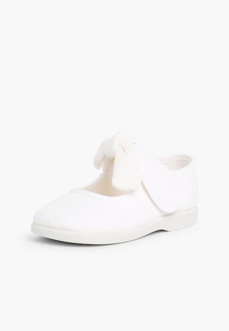 Babies en toile à scratch Blanc+Écru+Gris clair+Rouge 2 - vertbaudet enfant 