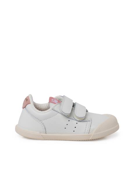 Baskets en cuir tennis barefoot Blanc+Bleu denim+Camel+Eucalyptus+Vieux rose 25 - vertbaudet enfant 