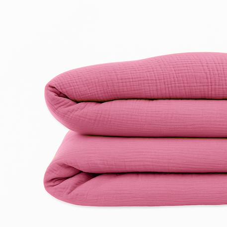 Housse de couette en coton bio Blanc+Fraise+Honey+Rose+Vert+Vichy 19 - vertbaudet enfant 