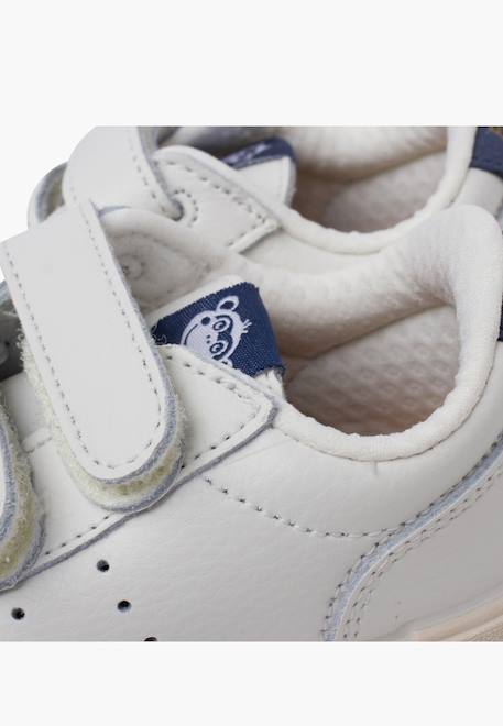 Baskets en cuir tennis barefoot Blanc+Bleu denim+Camel+Eucalyptus+Vieux rose 12 - vertbaudet enfant 