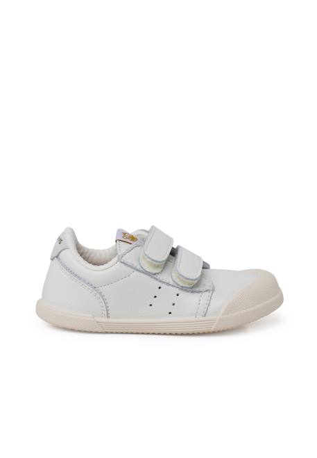 Baskets en cuir tennis barefoot Blanc+Bleu denim+Camel+Eucalyptus+Vieux rose 1 - vertbaudet enfant 