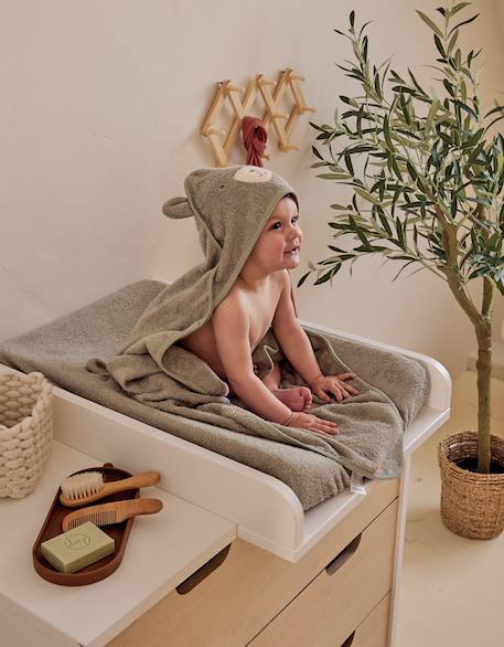 Cape de bain en éponge 75x75 cm Beige+Vert 8 - vertbaudet enfant 