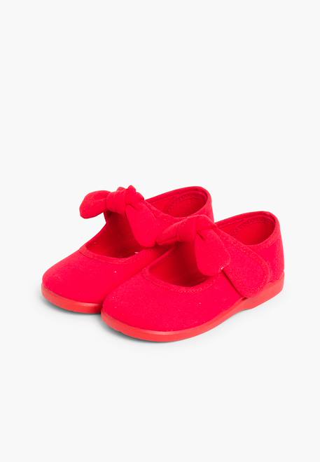Babies en toile à scratch Blanc+Écru+Gris clair+Rouge 21 - vertbaudet enfant 