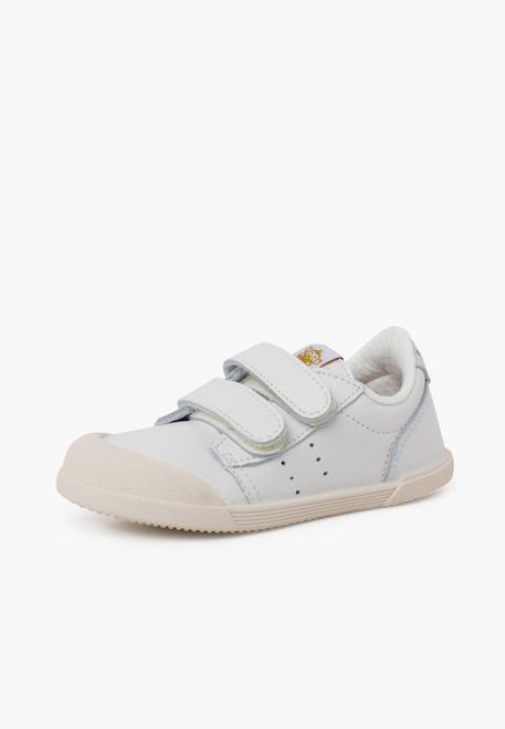 Baskets en cuir tennis barefoot Blanc+Bleu denim+Camel+Eucalyptus+Vieux rose 2 - vertbaudet enfant 