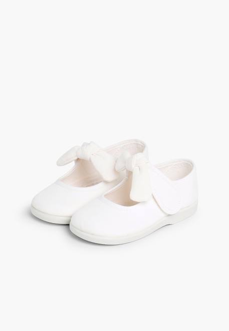 Babies en toile à scratch Blanc+Écru+Gris clair+Rouge 4 - vertbaudet enfant 