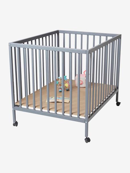 Parc en bois Flexipark bois/blanc+gris 10 - vertbaudet enfant 