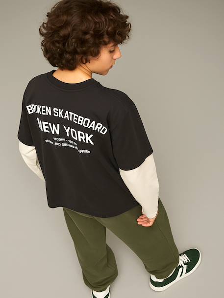 T-shirt garçon effet 2 en 1 anthracite 6 - vertbaudet enfant 