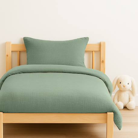 Housse de couette en coton bio Blanc+Fraise+Honey+Rose+Vert+Vichy 27 - vertbaudet enfant 